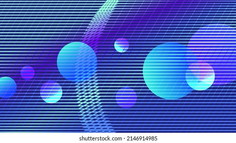 Cyberpunk Style abstract bubble floating background