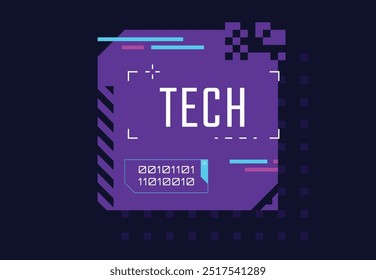 Cyberpunk style banner. Sci-fi dice with a glitch effect. Abstract background. Futuristic design. Vector illustration