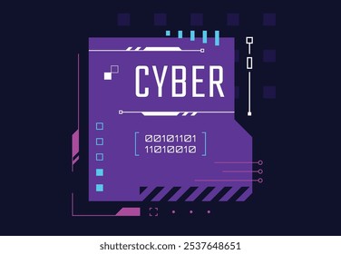 Banner estilo Cyberpunk. Dados de ficção científica com efeito de falha. Resumo. Design futurista. Ilustração vetorial