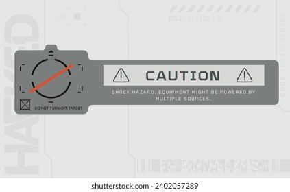 Cyberpunk-Stil decal. Vektorkarosserieaufkleber im futuristischen Stil. Inschriftenwarnung