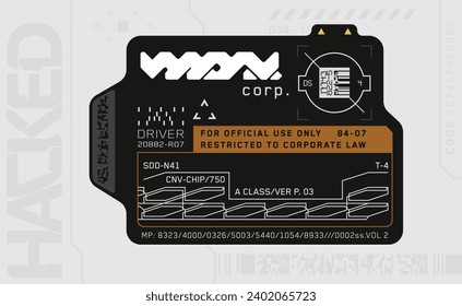 Cyberpunk style decal. Vector car service stickers in futuristic style