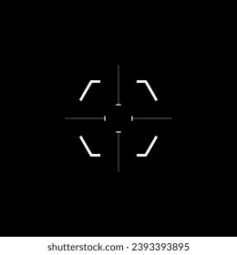 Cyberpunk style element. Tech design target. Futuristic aim. A vector futuristic cyberpunk design sight or reticle. GUI design element.