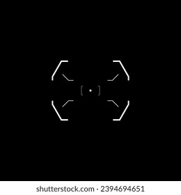 Cyberpunk style element. Tech design target. Futuristic aim. A vector futuristic cyberpunk design sight. GUI design element.