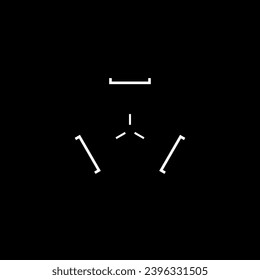 Elemento de estilo ciberpunk. Destino de diseño técnico de triángulo. Objetivo futurista. Un vector de diseño de ciberpunk futurista. elemento GUI.