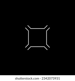 Marcador de destino lineal de estilo ciberpunk. Futurista interfaz gráfica de usuario objetivo, objetivo, visión. Apuntar HUD, estética ciberpunk, interfaz futurista. Un elemento de diseño de estilo cibernético vectorial. 