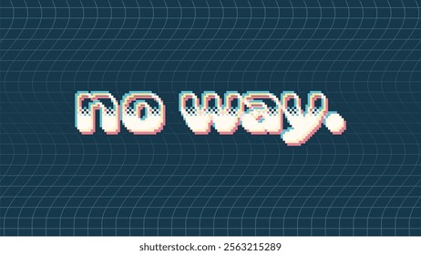 Cyberpunk Style Pixel Art Style Typography Art in Glithced Leak on Dark Grid Backdrop