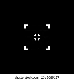 Cyberpunk style rectangle HUD target. Futuristic GUI square target, aim, sight, HUD reticle, cyberpunk aesthetics, futuristic interface. A vector tech style design element. 