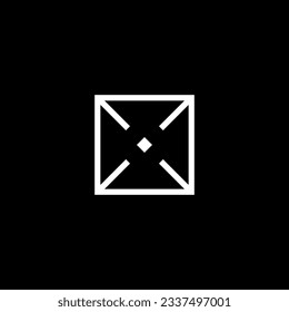 Cyberpunk style rectangle target marker. Futuristic GUI square target, aim, sight, crosshair. HUD aim, cyberpunk aesthetics, futuristic interface. A vector cyber style design element. 