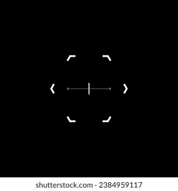 Cyberpunk style set element. Hexagon design target. Futuristic aim. A vector futuristic cyberpunk design sight or crosshair.