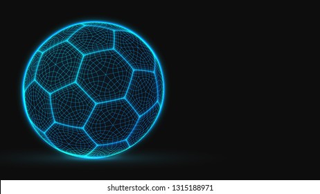 cyberpunk style soccer ball. lowpoly vector illustration. suitable for sport, football and cyberpunk themes.