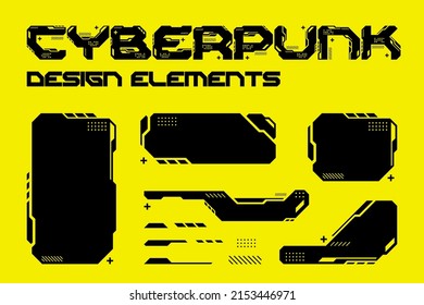 Cyberpunk style Vector Design Elements HUD UI pack.
Future Technology concept.