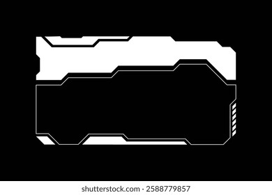 Cyberpunk Tech HUD Overlay. Futuristic UI Border Elements