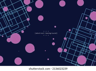 cyberpunk theme abstract square grid with violet sphere particle on dark background can be use for technology box art advertisement  notebook cover vector eps