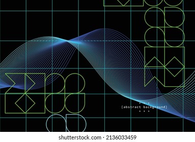 cyberpunk theme abstract square grid with geometry shape on dark background can be use for technology box art advertisement  notebook cover vector eps