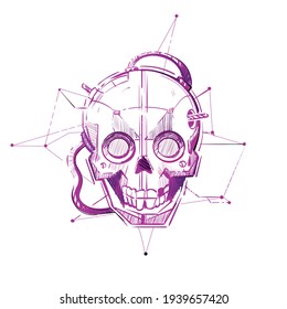 Cyberpunk Skull Stock Vectors Images Vector Art Shutterstock