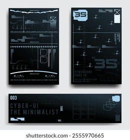 cyberpunk y2k 2000s gaming futuristic icon pattern set collection banner poster template hud for branding decoration decals, 2d illustration rendering vector 