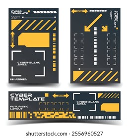 cyberpunk y2k 2000s gaming futuristic icon pattern set collection banner poster template hud for branding decoration decals, 2d illustration rendering vector 