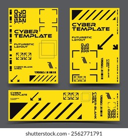 cyberpunk y2k 2000s gaming futuristic icon pattern set collection banner poster template hud for branding decoration decals, 2d illustration rendering vector 