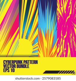 cyberpunk y2k 2000s gaming futuristic seamless pattern for fashion febric branding set collection banner template 2d illustration rendering vector 