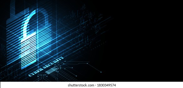 Cybers ecurity and information or network protection. Future cyber technology web services for business and internet project