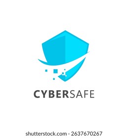 CyberSafe Shield Digital Security Protection Data Privacy Logo Design