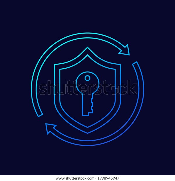 Cybersecurity Access Data Protection Line Icon Stock Vector Royalty