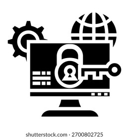 Elemento De Ícone De Acesso À Segurança Cibernética Para Design