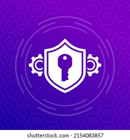 Cybersecurity, access protection icon for web and apps