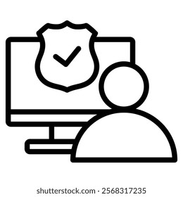 Cybersecurity Analyst Icon Element For Design