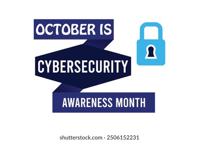 Mes de la conciencia de ciberseguridad. Ilustración vectorial de fondo de Anuncio con diseño de conciencia.