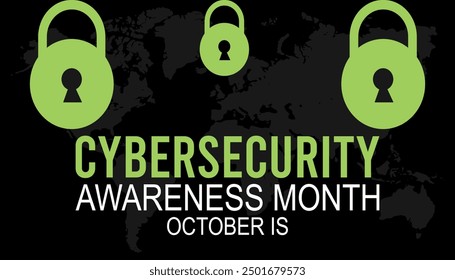 El Mes de Concienciación de Ciberseguridad se observa cada año en octubre. Fondo de concepto de Festiva, pancarta, diseño de Anuncio Diseño de fondo de Ilustración vectorial de Plantilla.