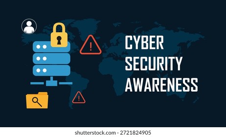 Cybersecurity awareness, online safety, computer and digital network, cyber crime prevention
