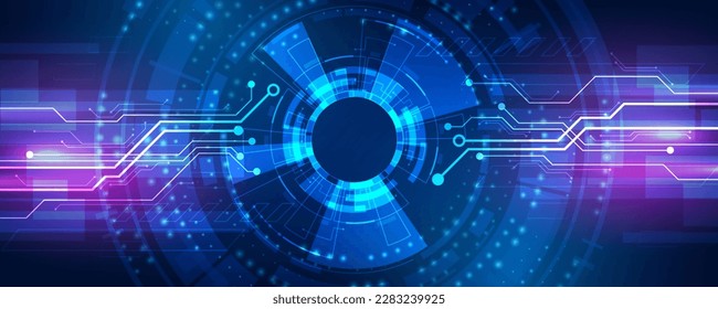 Cybersecurity background image, internet and abstract global sci-fi technology hi-tech network concept. digital internet communication on blue background