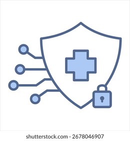 Cybersecurity Blue Icon Vector Illustration