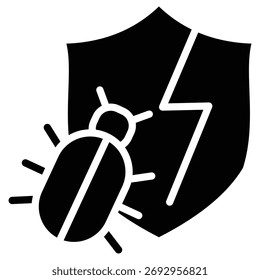 Icono de Web de violación de seguridad cibernética en estilo audaz