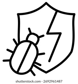Icono de Web de violación de seguridad cibernética en estilo de esquema
