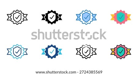 Cybersecurity Certification icons set multiple style collection. Editable stroke 
