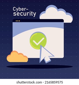 Cybersicherheit-Klick-Prüfzeichen, Design