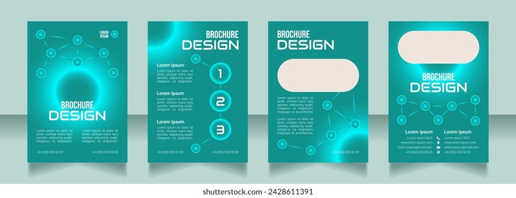 Cybersecurity competitions blank brochure design. Template set with copy space for text. Premade corporate reports collection. Editable 4 paper pages. Bebas Neue, Audiowide, Roboto Light fonts used