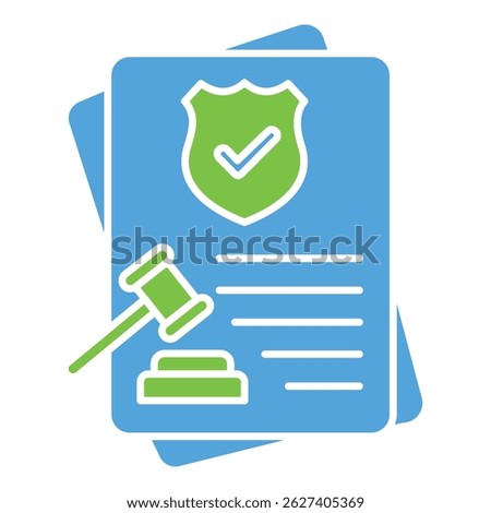 Cybersecurity Compliance Icon Depicting Secure Systems and Legal Data Guidelines