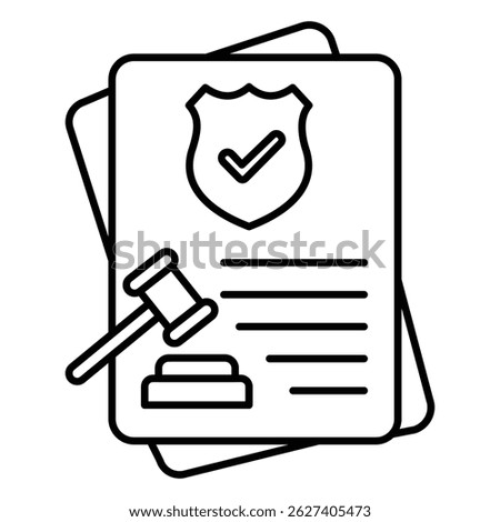 Cybersecurity Compliance Icon Representing Policy Framework and Enterprise Data Protection Strategy