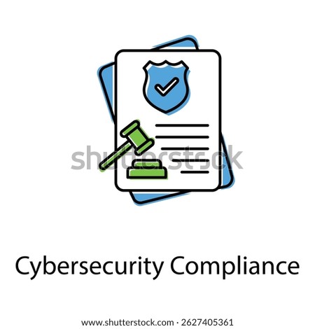 Cybersecurity Compliance Vector Icon Showing Regulatory Shield and Secure Infrastructure Model