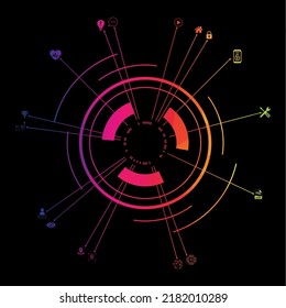 Cybersecurity concept graphic on black modern background for use in a variety of graphic works