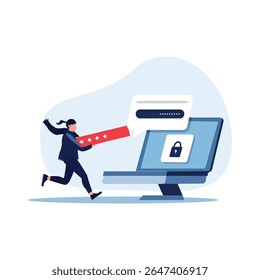 Cybersecurity Concept Illustration – Password Protection and Online Security