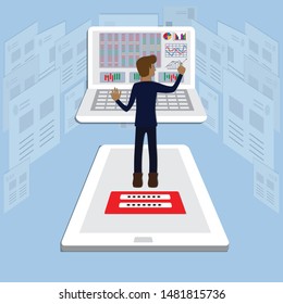 Cybersecurity concept,A man was standing on log in's screen and watching the stock chart in laptop - vector Illustration

Vector; Technology; Innovation;Cybersecurity;Wireless Technology