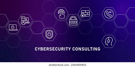 Cybersecurity consulting service gradient header information consultant professional solution for company information technology cyber security 