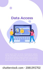 Cybersecurity, Data Access, Protection network safe data concept. Web page design templates. Vector illustration