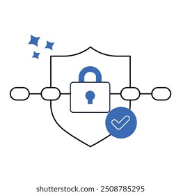 Ciberseguridad para redes de datos Diseño de iconos. Representa Eficiencia, Gestión de Datos, Seguridad, Interfaz Moderna. Icono de Vector con trazo editable.