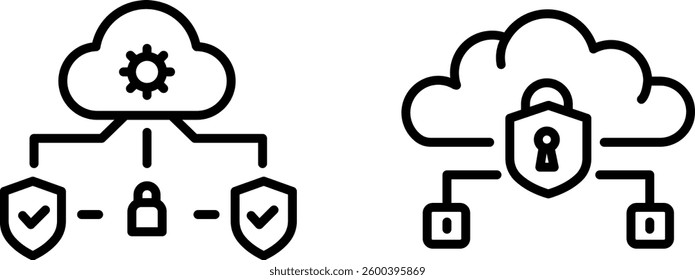 "Cybersecurity and Data Protection Icon Representing Digital Security, Privacy, and Risk Management"