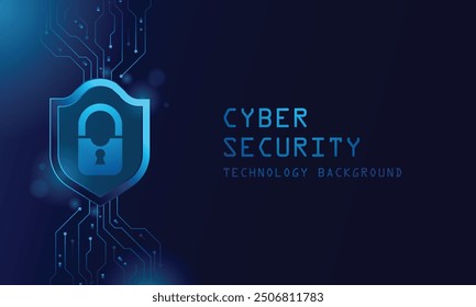 Cybersecurity and data protection template background vector